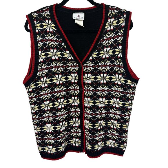 Cape Cod Jackets & Blazers - Cape Cod Vintage Fair Isle Sweater Vest Size Large Sleeveless Knitted Made USA
